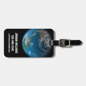 Full Earth met Noord- en Zuid-Amerika. Bagagelabel (Voorkant horizontaal)