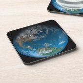 Full Earth met Noord- en Zuid-Amerika. Bier Onderzetter (Linkerzijde)