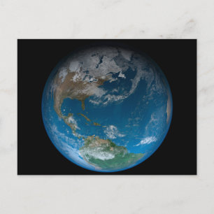 Full Earth met Noord- en Zuid-Amerika. Briefkaart