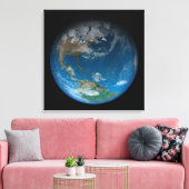 Full Earth met Noord- en Zuid-Amerika. Canvas Afdruk (Insitu (Woonkamer))