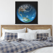 Full Earth met Noord- en Zuid-Amerika. Canvas Afdruk (Insitu (Slaapkamer))