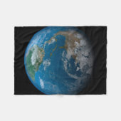 Full Earth met Noord- en Zuid-Amerika. Fleece Deken (Voorkant (Horizontaal))
