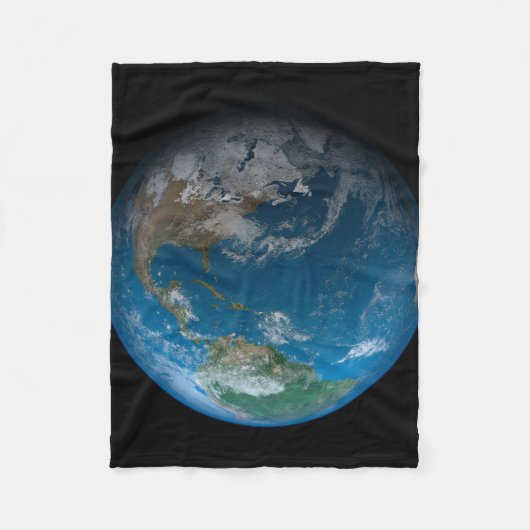 Full Earth met Noord- en Zuid-Amerika. Fleece Deken (Voorkant)