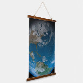Full Earth met Noord- en Zuid-Amerika. Hangend Wandkleed (Gebogen)
