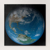 Full Earth met Noord- en Zuid-Amerika. Legpuzzel (Verticaal)