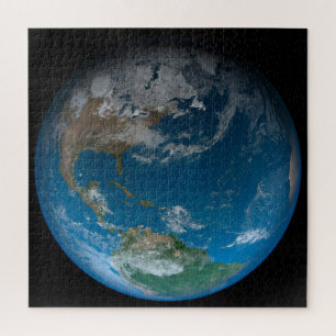 Full Earth met Noord- en Zuid-Amerika. Legpuzzel