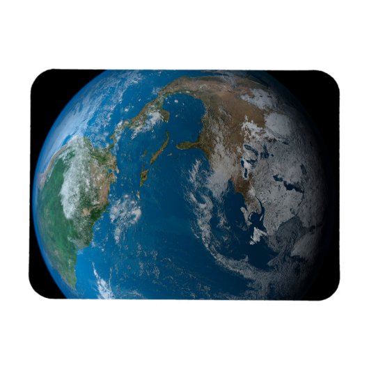 Full Earth met Noord- en Zuid-Amerika. Magneet (Horizontaal)