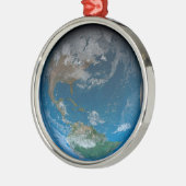 Full Earth met Noord- en Zuid-Amerika. Metalen Ornament (Links)
