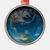 Full Earth met Noord- en Zuid-Amerika. Metalen Ornament (Voorkant)
