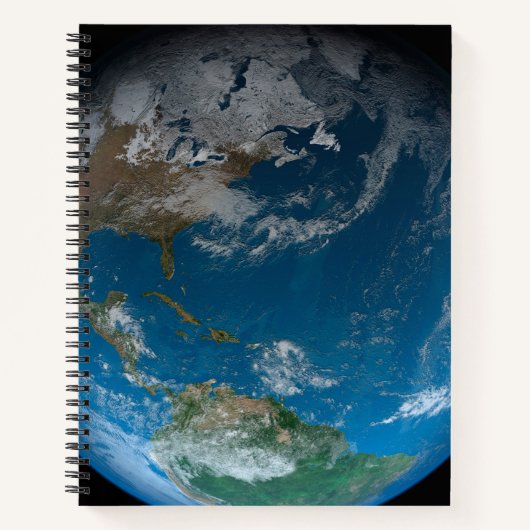 Full Earth met Noord- en Zuid-Amerika. Notitieboek (Voorkant)