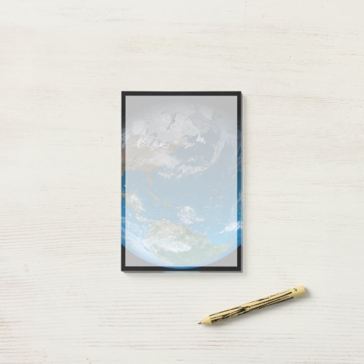 Full Earth met Noord- en Zuid-Amerika. Post-it® Notes (Op bureau)