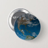 Full Earth met Noord- en Zuid-Amerika. Ronde Button 5,7 Cm (Voorkant /achterkant)