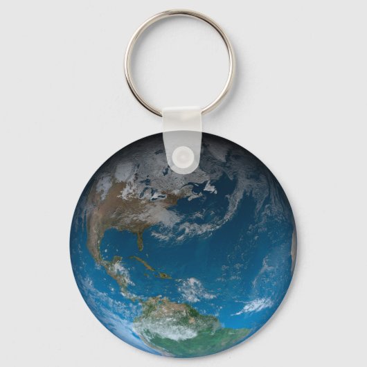 Full Earth met Noord- en Zuid-Amerika. Sleutelhanger (Achterkant)