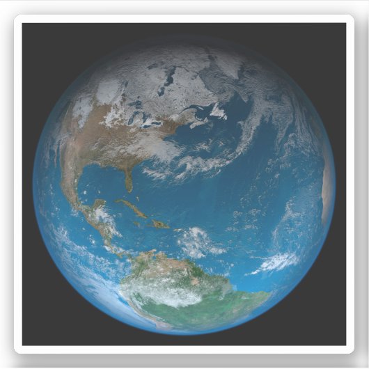 Full Earth met Noord- en Zuid-Amerika. Sticker (Voorkant)