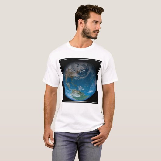 Full Earth met Noord- en Zuid-Amerika. T-shirt (Voorkant volledig)