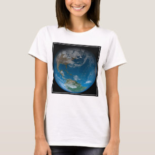 Full Earth met Noord- en Zuid-Amerika. T-shirt