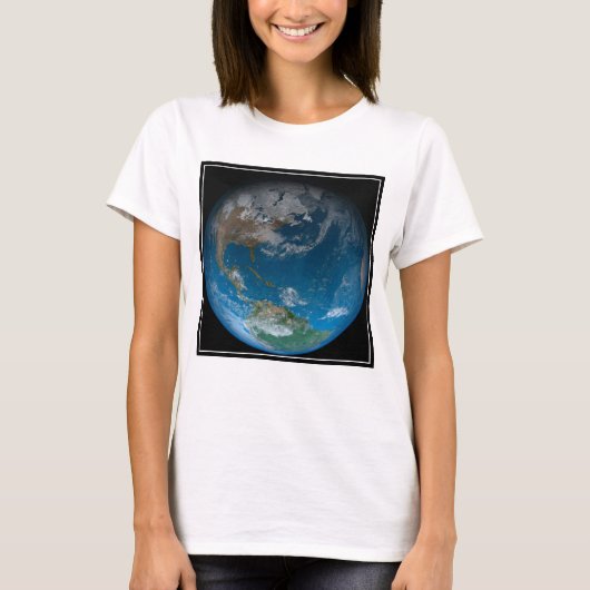 Full Earth met Noord- en Zuid-Amerika. T-shirt (Voorkant)