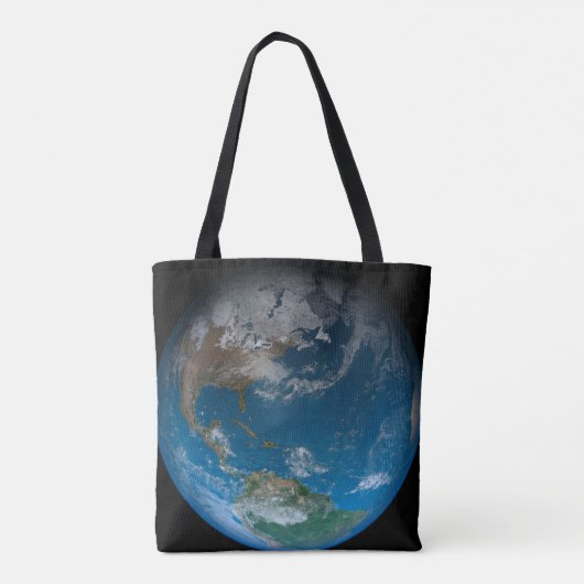 Full Earth met Noord- en Zuid-Amerika. Tote Bag (Achterkant)