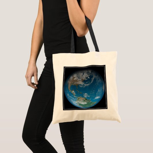 Full Earth met Noord- en Zuid-Amerika. Tote Bag (Voorkant (product))