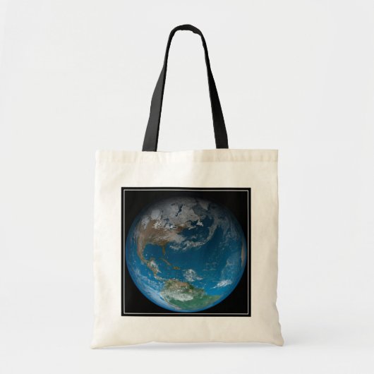 Full Earth met Noord- en Zuid-Amerika. Tote Bag (Voorkant)