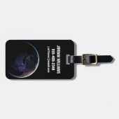 Full Earth met stadslichten van Europa 's nachts. Bagagelabel (Voorkant horizontaal)