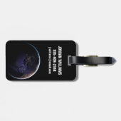 Full Earth met stadslichten van Europa 's nachts. Bagagelabel (Achterkant horizontaal)