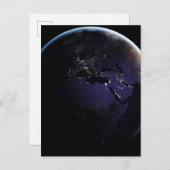 Full Earth met stadslichten van Europa 's nachts. Briefkaart (Voorkant / Achterkant)
