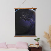Full Earth met stadslichten van Europa 's nachts. Hangend Wandkleed (Slaapkamer)
