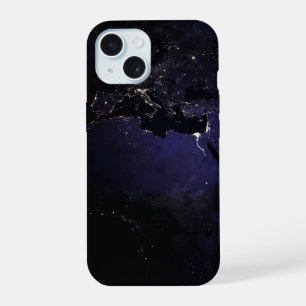 Full Earth met stadslichten van Europa 's nachts. iPhone 15 Case
