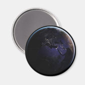 Full Earth met stadslichten van Europa 's nachts. Magneet (Voorkant / Achterkant)