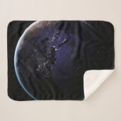 Full Earth met stadslichten van Europa 's nachts. Sherpa Deken (Voorkant (horizontaal))
