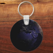Full Earth met stadslichten van Europa 's nachts. Sleutelhanger (Voorkant)
