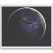 Full Earth met stadslichten van Europa 's nachts. Sticker (Voorkant)