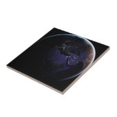 Full Earth met stadslichten van Europa 's nachts. Tegeltje (Zijkant)