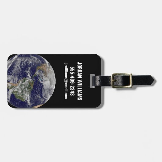 Full Earth toont een krachtig winterse Storm. Bagagelabel (Voorkant horizontaal)