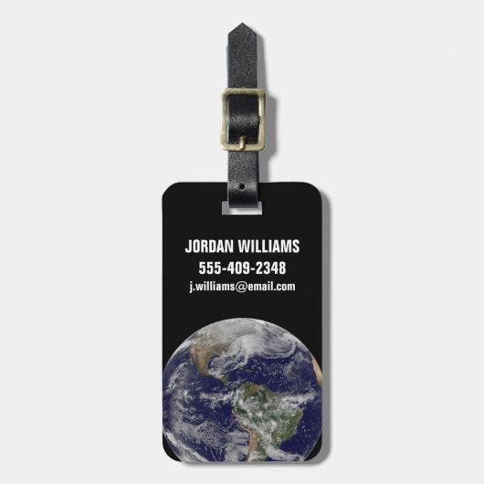 Full Earth toont een krachtig winterse Storm. Bagagelabel (Voorkant verticaal)