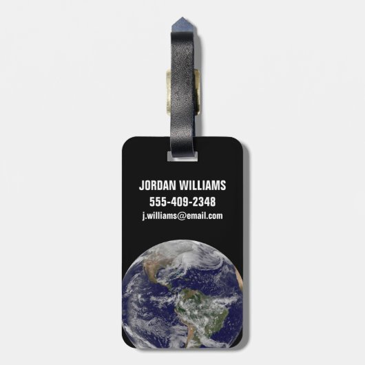 Full Earth toont een krachtig winterse Storm. Bagagelabel (Achterkant verticaal)