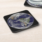 Full Earth toont een krachtig winterse Storm. Bier Onderzetter (Linkerzijde)