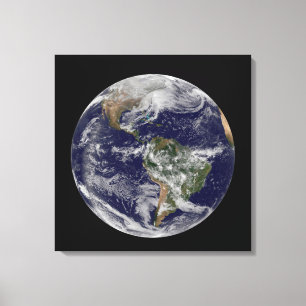 Full Earth toont een krachtig winterse Storm. Canvas Afdruk