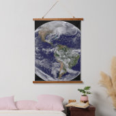 Full Earth toont een krachtig winterse Storm. Hangend Wandkleed (Slaapkamer)