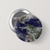 Full Earth toont een krachtig winterse Storm. Ronde Button 5,7 Cm (Voorkant /achterkant)