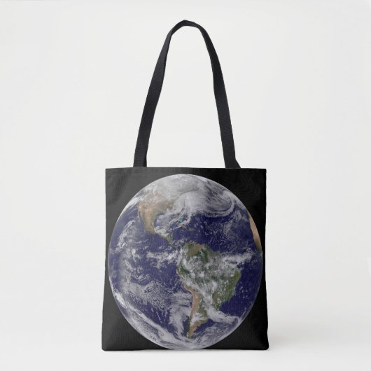 Full Earth toont een krachtig winterse Storm. Tote Bag (Voorkant)