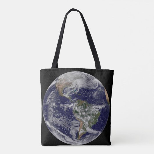 Full Earth toont een krachtig winterse Storm. Tote Bag (Achterkant)