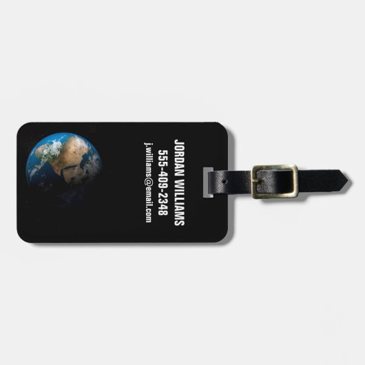 Full Earth toont gesimuleerde wolken boven Afrika. Bagagelabel (Voorkant horizontaal)