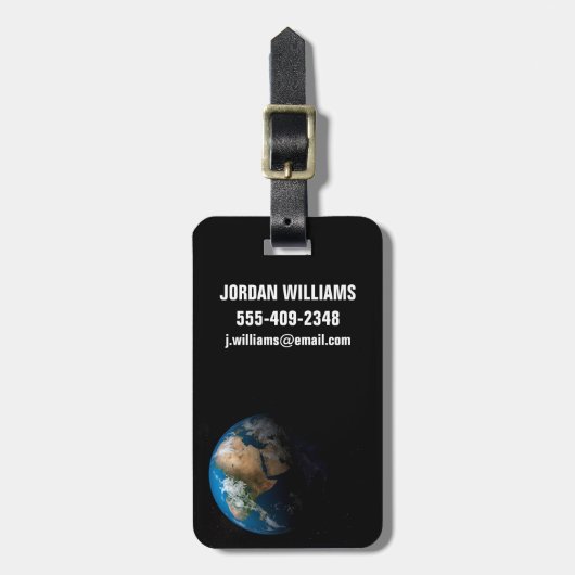 Full Earth toont gesimuleerde wolken boven Afrika. Bagagelabel (Voorkant verticaal)