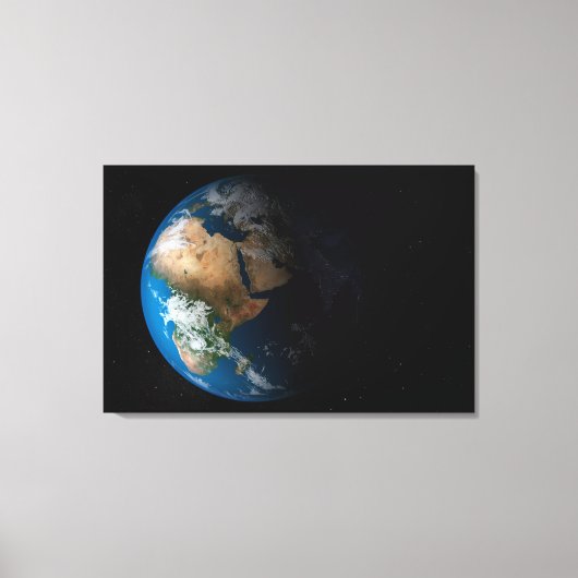 Full Earth toont gesimuleerde wolken boven Afrika. Canvas Afdruk (Voorkant)