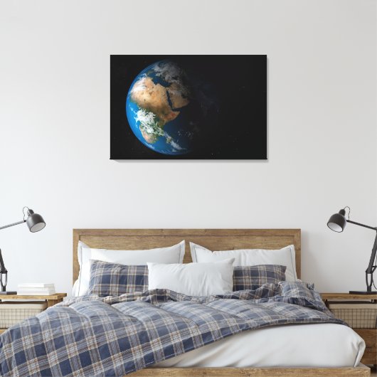Full Earth toont gesimuleerde wolken boven Afrika. Canvas Afdruk (Insitu (Slaapkamer))