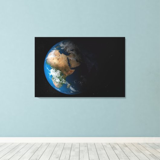Full Earth toont gesimuleerde wolken boven Afrika. Canvas Afdruk (Insitu (Houten vloer))