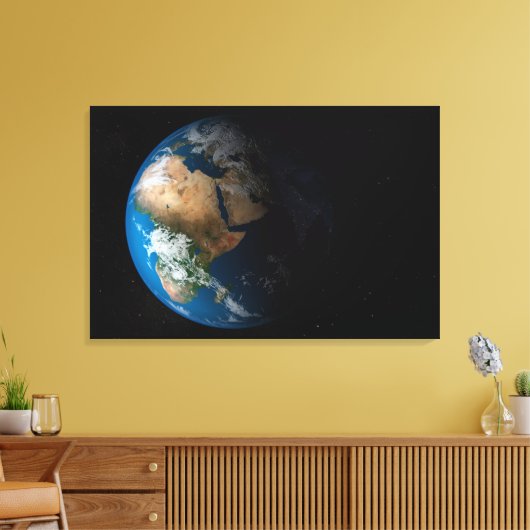 Full Earth toont gesimuleerde wolken boven Afrika. Canvas Afdruk (Insitu (Woonkamer))