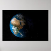 Full Earth toont gesimuleerde wolken boven Afrika. Poster (Voorkant)